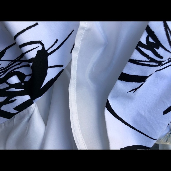 JAX size 12 black & white strappy X back sleeveless print dress - Picture 15 of 16